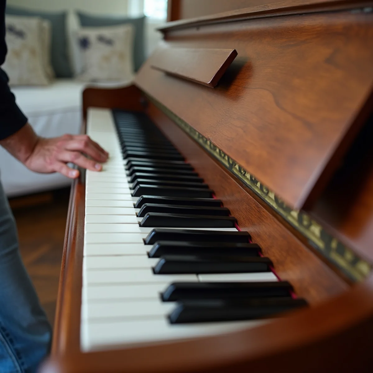 Specialized locking straps and thick padding rigged to heavy upright piano